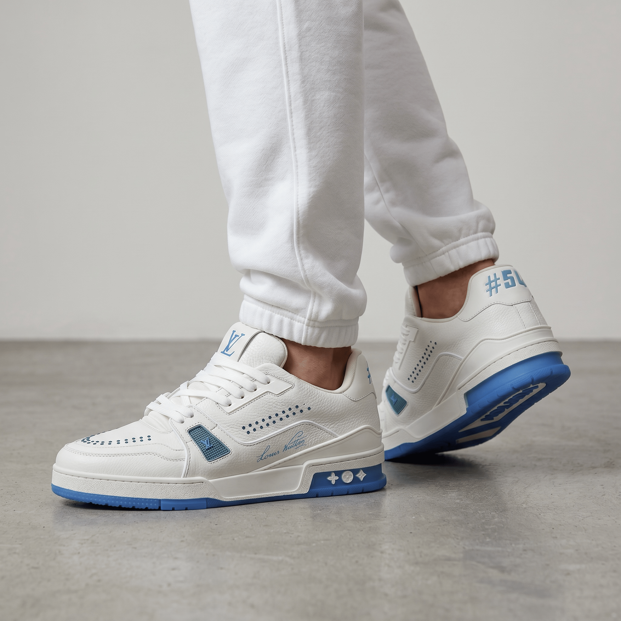 🤍💙 Louis Vuitton Signature Court Sneakers 👟✨ - MASTERPIECE