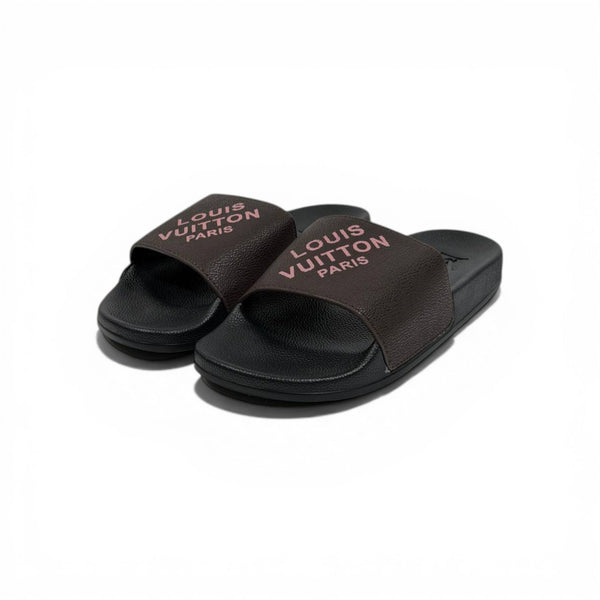 🤎🖤 Louis Vuitton Slides – Brown & Black Paris Edition
