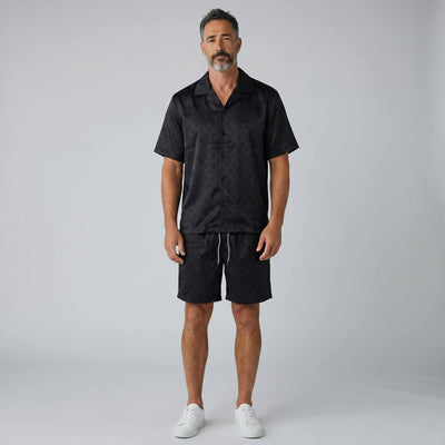 🖤 Louis Vuitton Style Black Monogram Set – Sleek Luxury Co - Ord 👕🩳✨ - MASTERPIECE
