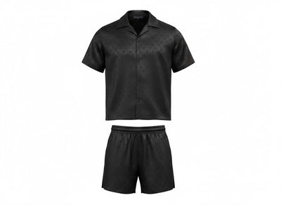 🖤 Louis Vuitton Style Black Monogram Set – Sleek Luxury Co - Ord 👕🩳✨ - MASTERPIECE