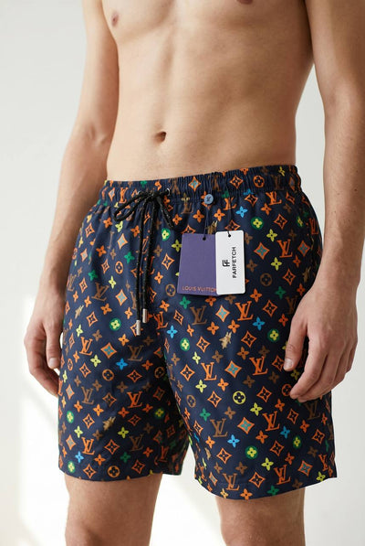 🌈 Louis Vuitton Style Monogram Swim Shorts – Multicolor Luxury Beachwear 🩳🔥 - MASTERPIECE