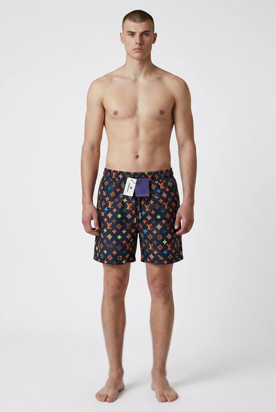 🌈 Louis Vuitton Style Monogram Swim Shorts – Multicolor Luxury Beachwear 🩳🔥 - MASTERPIECE