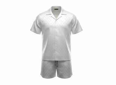 🤍 Louis Vuitton Style White Co - Ord Set – Monogram Luxury Summer Fit 👕🩳✨ - MASTERPIECE