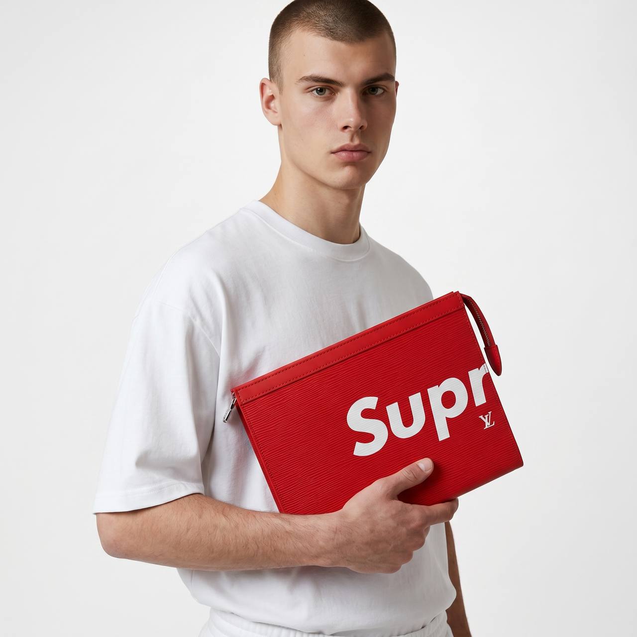 Louis Vuitton × Supreme Epi Leather Pouch – Red ❤️🔥 - MASTERPIECE