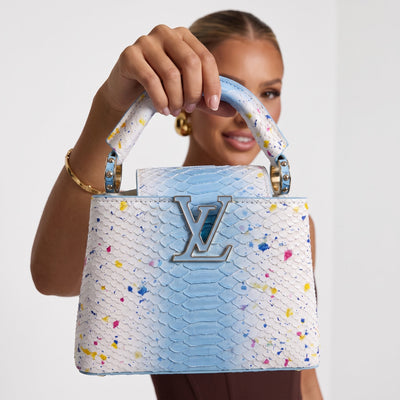 Louis Vuitton Top Handle – Sky Blue Painted 👜🎨 - MASTERPIECE