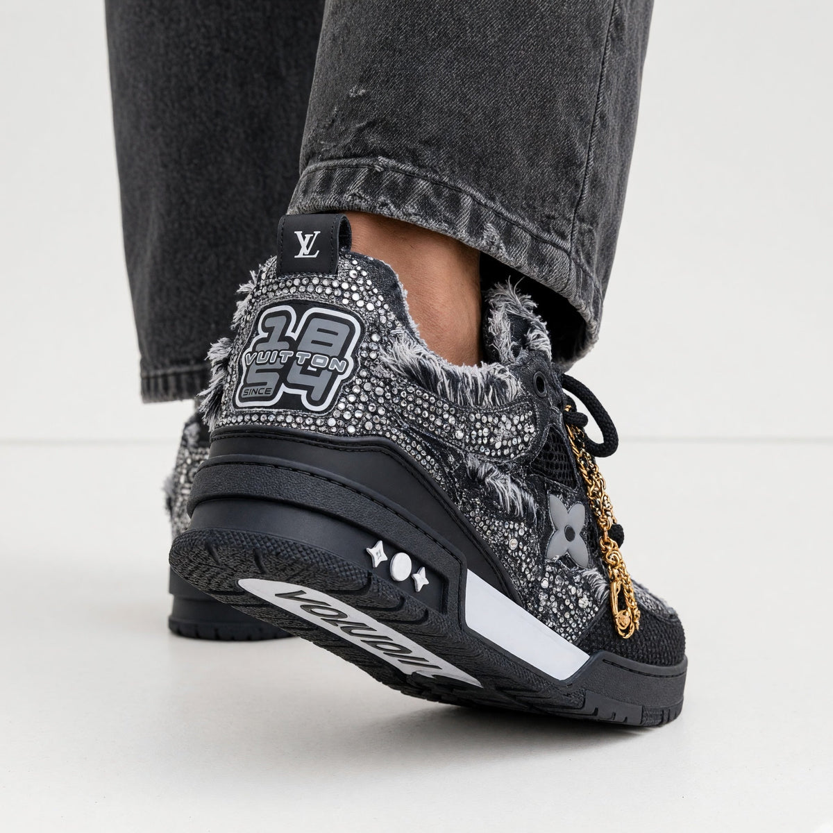 Louis Vuitton Trainer – Black Crystal Embellished - MASTERPIECE