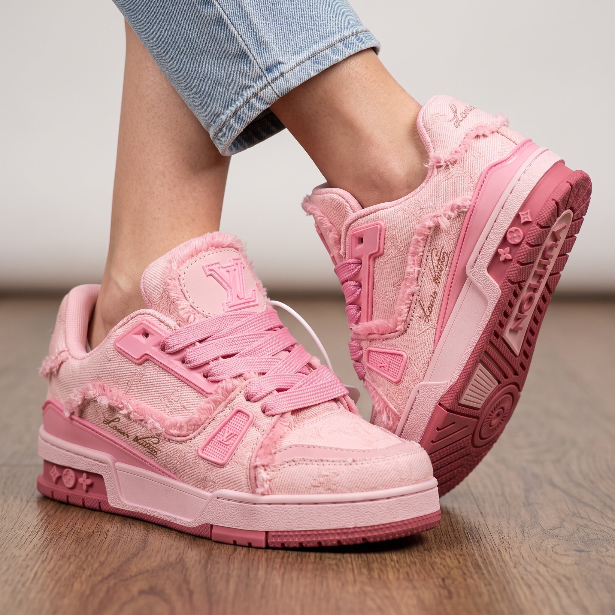 Louis Vuitton Trainer – Pink Frayed Sneaker 👟💗 - MASTERPIECE