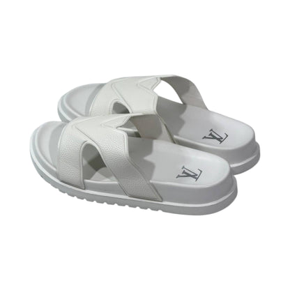 🤍 Louis Vuitton Waterfront H Slides – Pure White Luxury Edition - MASTERPIECE