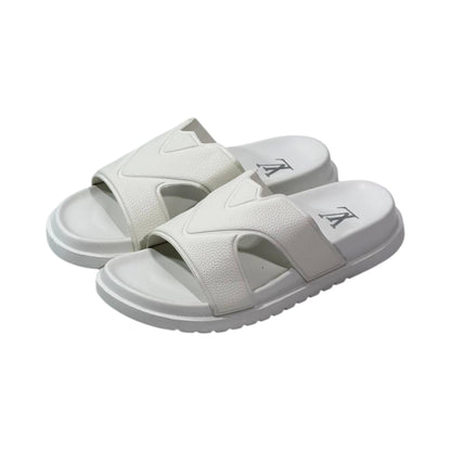 🤍 Louis Vuitton Waterfront H Slides – Pure White Luxury Edition - MASTERPIECE