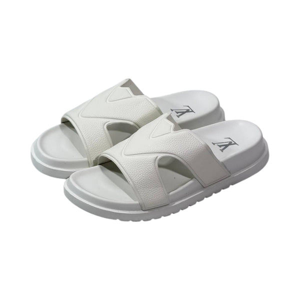 🤍 Louis Vuitton Waterfront H Slides – Pure White Luxury Edition