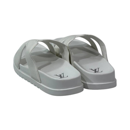 🤍 Louis Vuitton Waterfront H Slides – Pure White Luxury Edition - MASTERPIECE