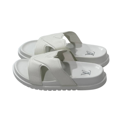 🤍 Louis Vuitton Waterfront H Slides – Pure White Luxury Edition - MASTERPIECE
