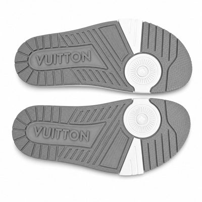 Louis Vuitton White & Black Double Buckle Luxury Slides - MASTERPIECE