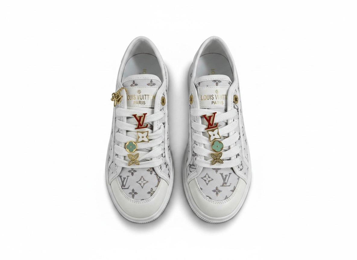 Louis Vuitton White Monogram Lace-Up Sneakers 🤍✨ - MASTERPIECE