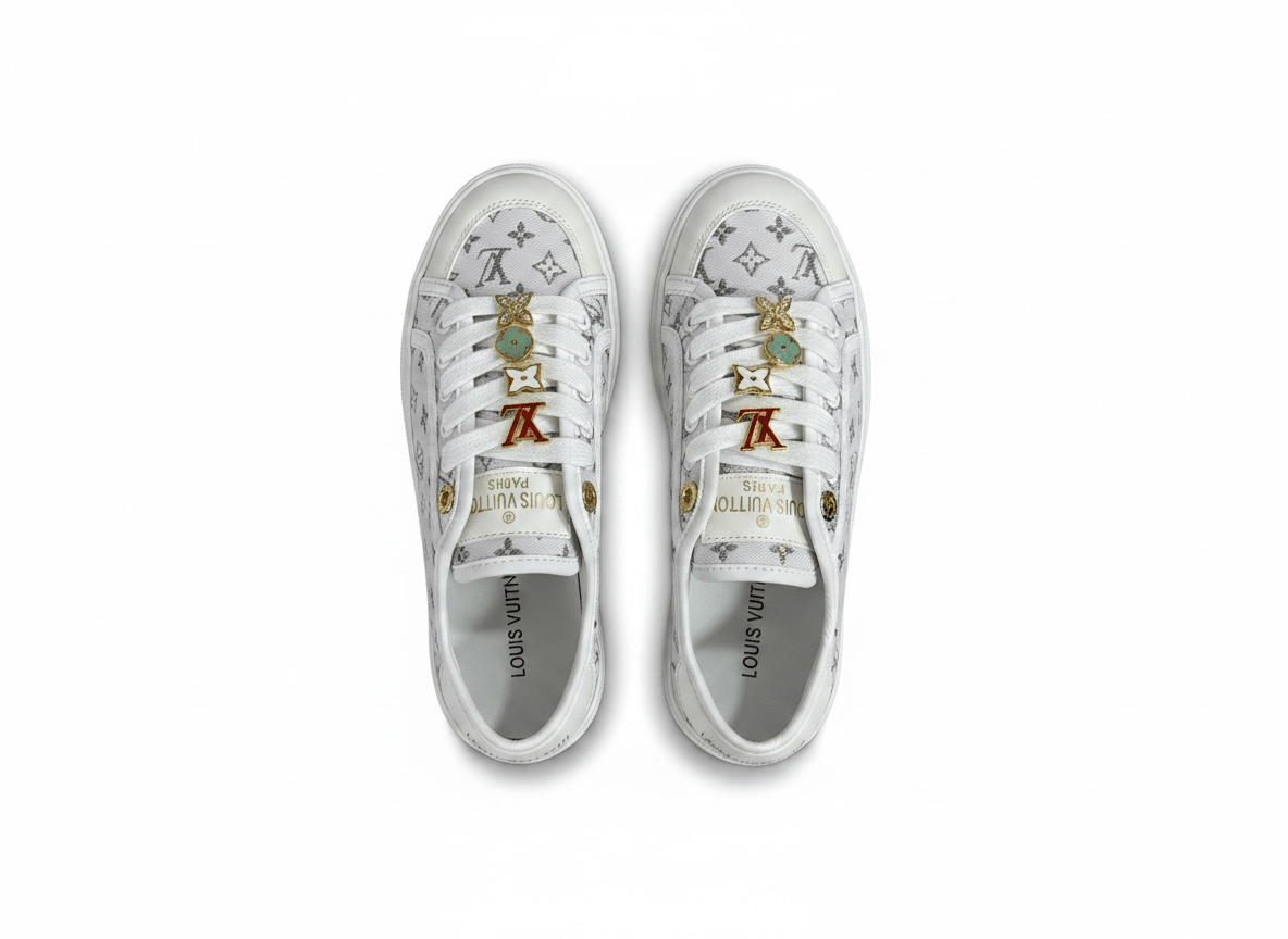 Louis Vuitton White Monogram Lace-Up Sneakers 🤍✨ - MASTERPIECE
