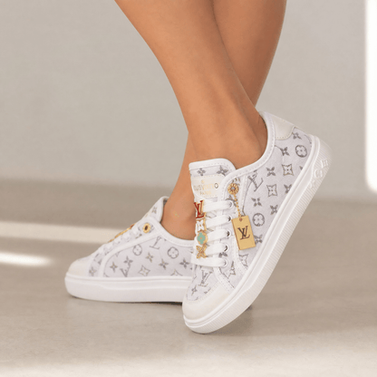 Louis Vuitton White Monogram Lace-Up Sneakers 🤍✨ - MASTERPIECE
