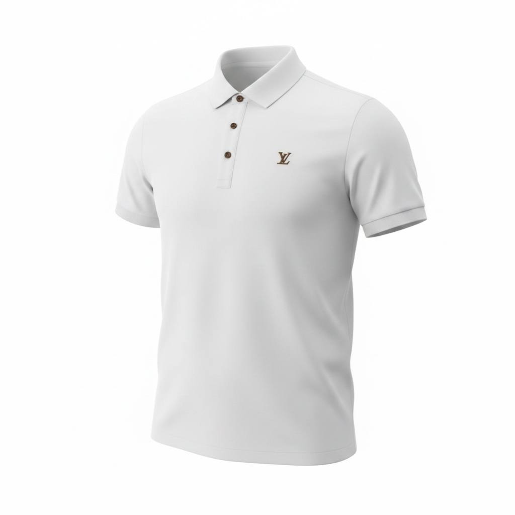 🤍 Louis Vuitton White Polo Shirt – Clean Luxury Essential 👕✨ - MASTERPIECE