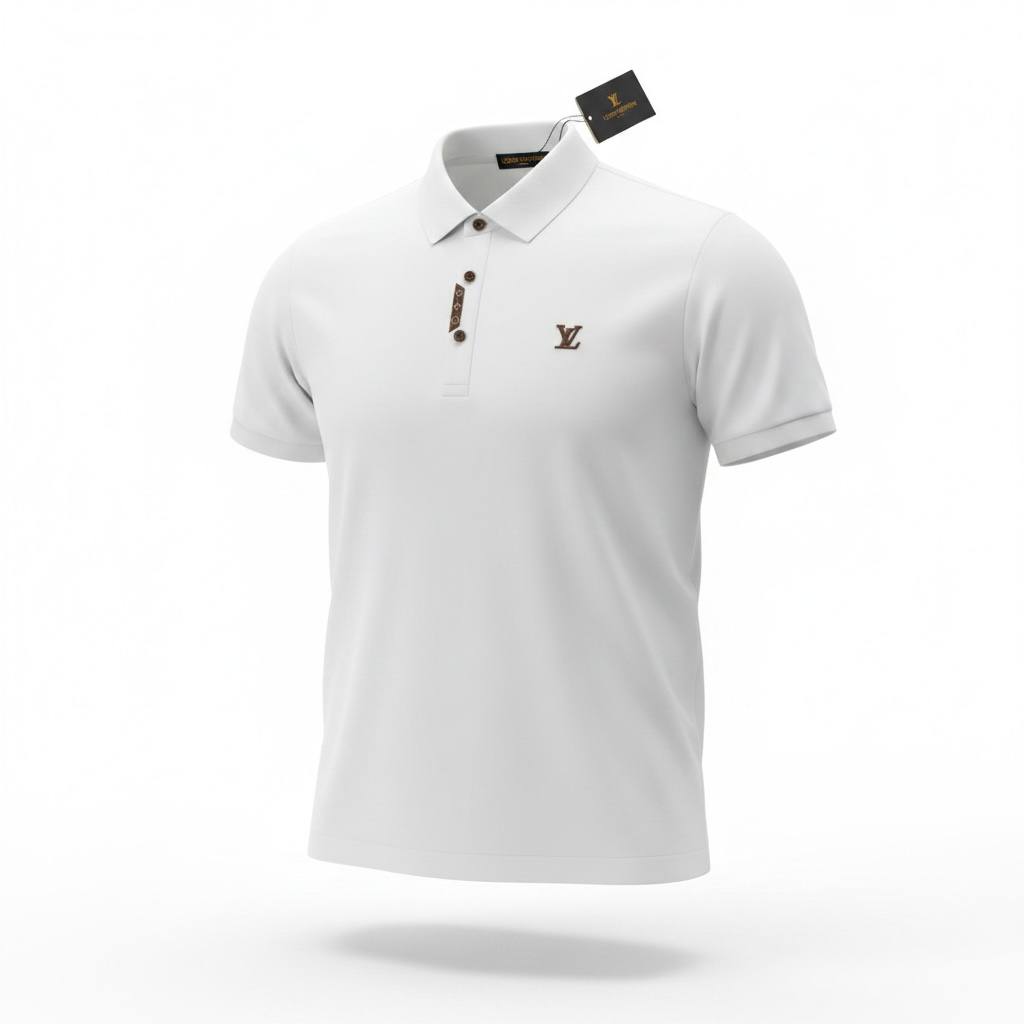 🤍 Louis Vuitton White Polo Shirt – Clean Luxury Essential 👕✨ - MASTERPIECE