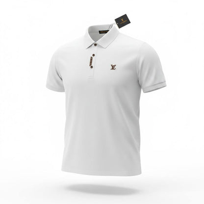 🤍 Louis Vuitton White Polo Shirt – Clean Luxury Essential 👕✨ - MASTERPIECE