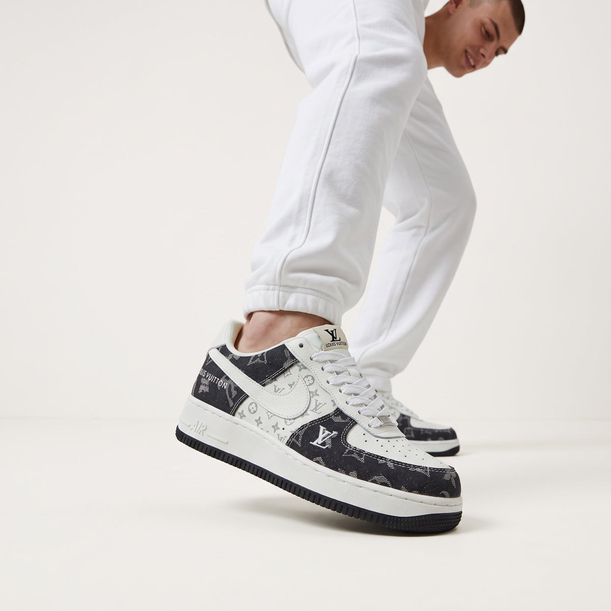 Louis Vuitton x Nike Air Force 1 Monogram — Black & White - MASTERPIECE