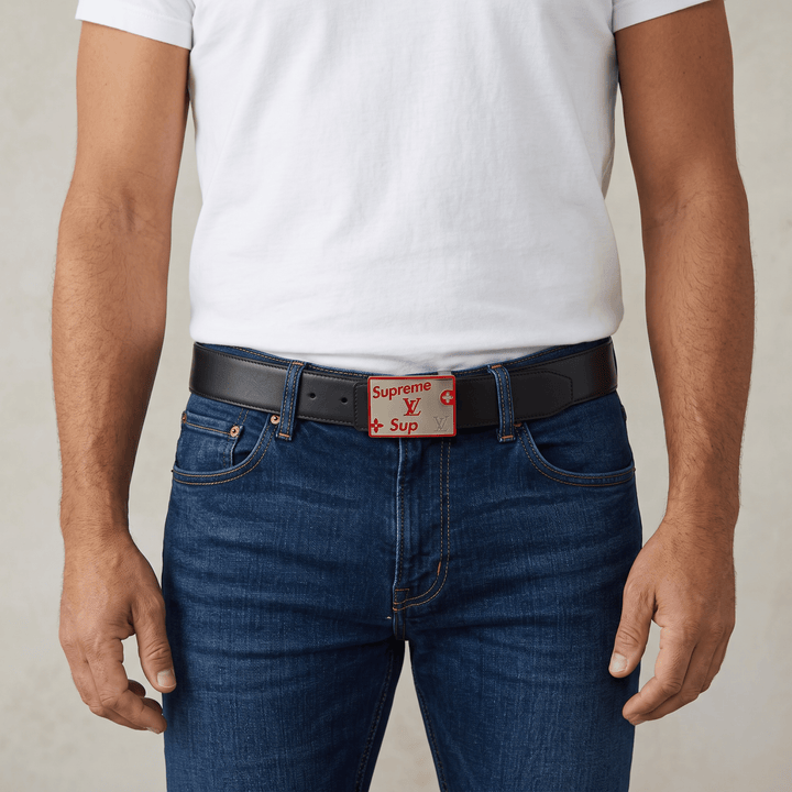 Louis Vuitton x Supreme Belt 130 cm — Black & Gold