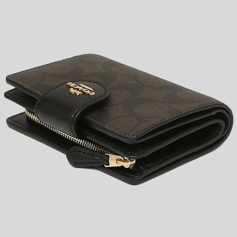 COACH Women's Medium Corner Zip Wallet in Signature Canvas