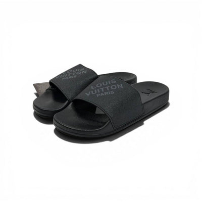 🖤✨ LV Inspired Slides – Black Luxury Minimal Edition - MASTERPIECE
