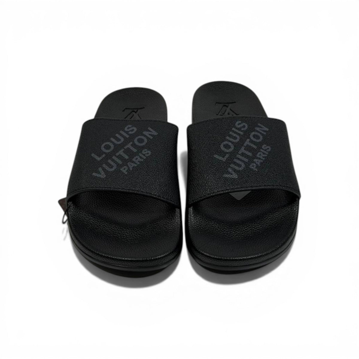 🖤✨ LV Inspired Slides – Black Luxury Minimal Edition - MASTERPIECE