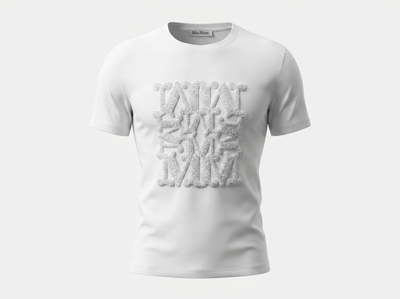 Max Mara Monogram Embossed White T-Shirt 🤍✨ - MASTERPIECE