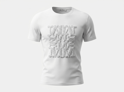 Max Mara Monogram Embossed White T-Shirt 🤍✨ - MASTERPIECE