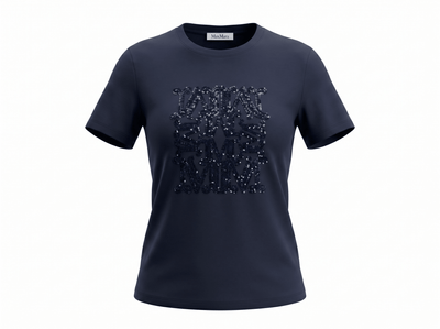Max Mara Navy Sequin Logo T-Shirt 💙✨ - MASTERPIECE