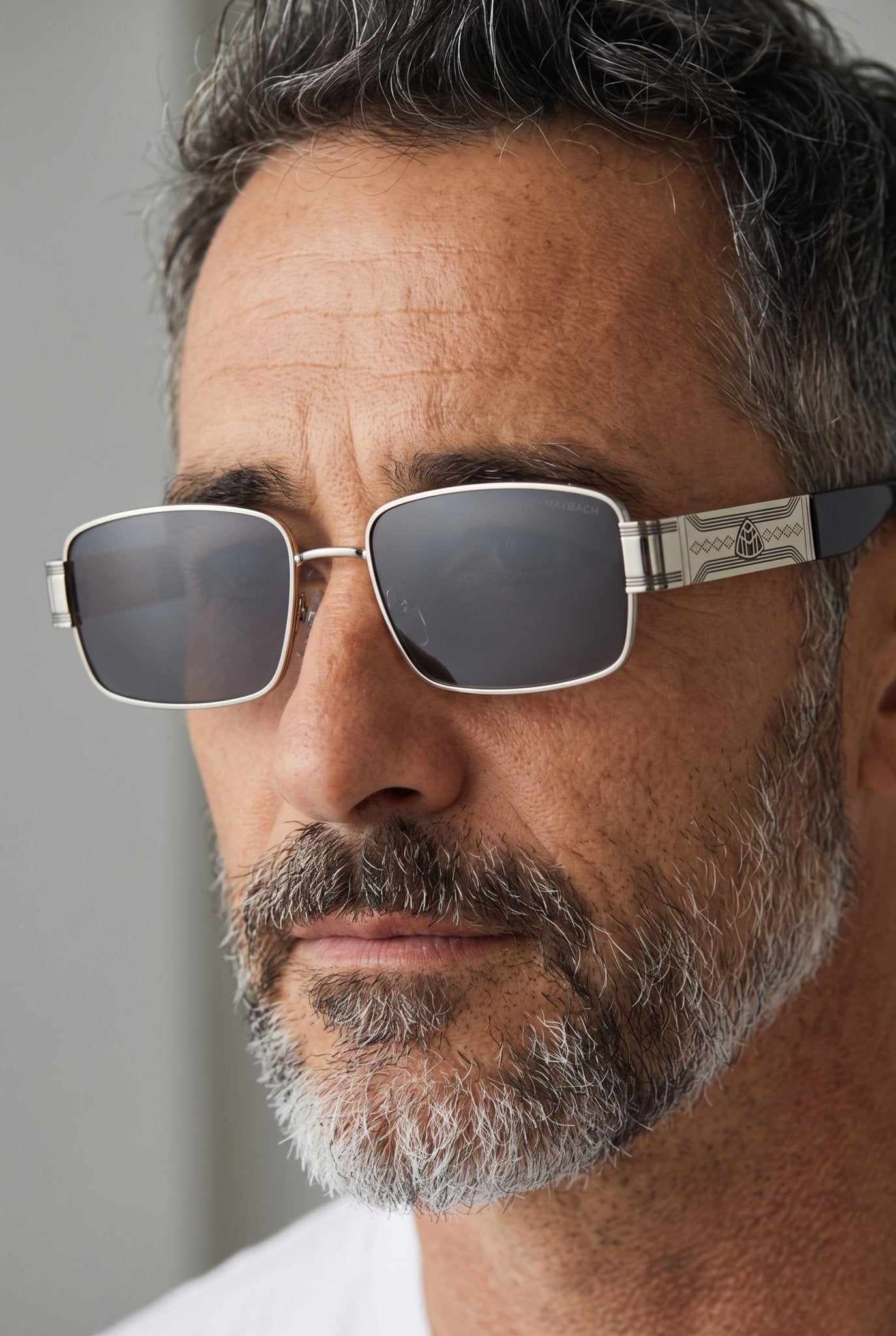 Maybach Rectangle Sunglasses – Silver Metal 🕶️ - MASTERPIECE