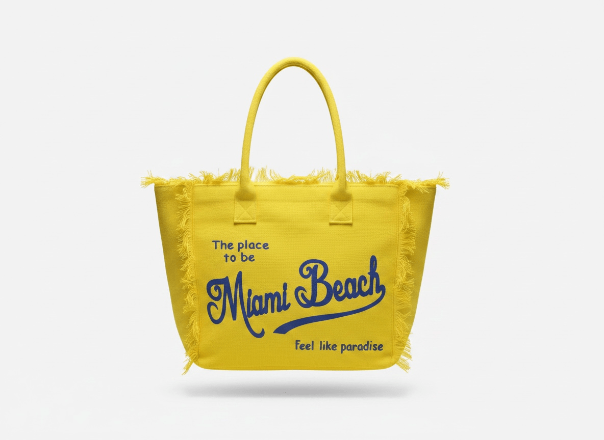 💛 Miami Beach Canvas Tote Bag | Summer Paradise Shopper 🌴 - MASTERPIECE