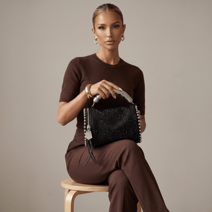 ✨ Midnight Crystal Barrel Bag – Luxury Rhinestone Evening Handbag - MASTERPIECE