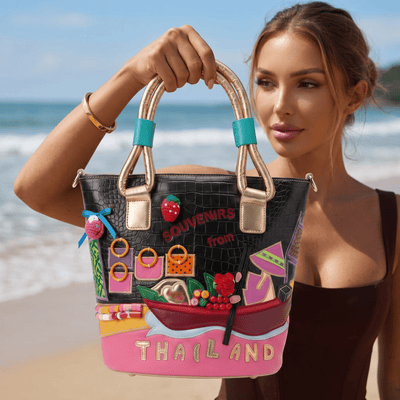 Millie Fair “Thailand Souvenirs” Statement Tote Bag 🌴👜✨ - MASTERPIECE