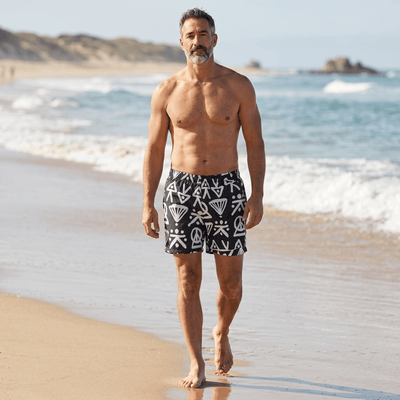 Mini Abstract Print Swim Shorts 🖤⚡ - MASTERPIECE
