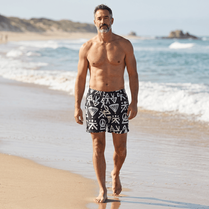 Mini Abstract Print Swim Shorts 🖤⚡ - MASTERPIECE
