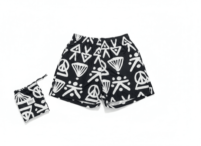 Mini Abstract Print Swim Shorts 🖤⚡ - MASTERPIECE