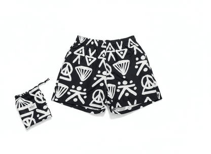 Mini Abstract Print Swim Shorts 🖤⚡ - MASTERPIECE