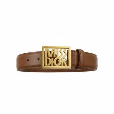 Miss Dior” Gold Logo Leather Belt – Timeless Luxury - MASTERPIECE