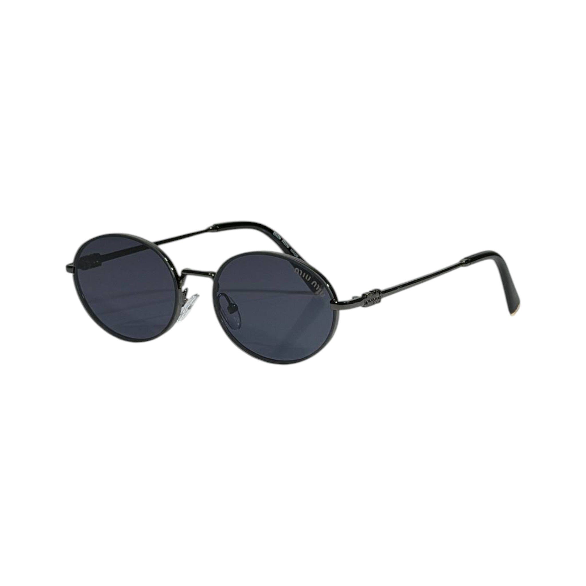 Miu Miu Black Round Metal Sunglasses 🖤✨ Luxury Women Retro Designer Shades - MASTERPIECE