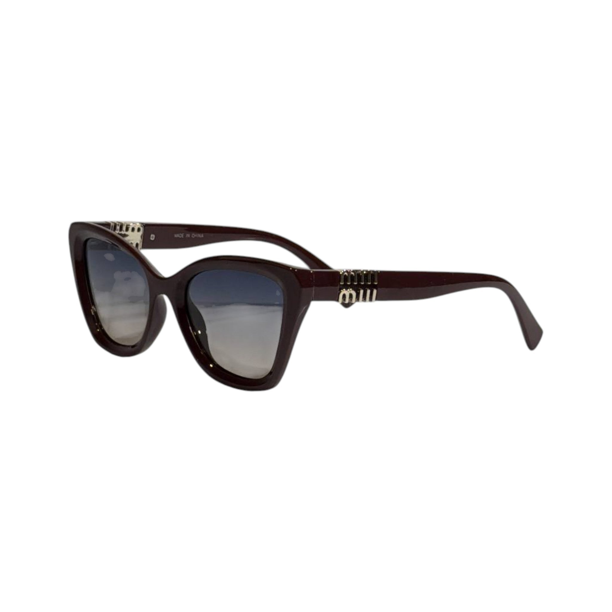 💎 Miu Miu Cat - Eye Sunglasses | Burgundy Frame & Gradient Lenses – Elegant Statement ✨ - MASTERPIECE