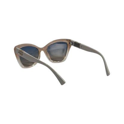 🤍 Miu Miu Cat - Eye Sunglasses | Crystal Nude Frame & Gradient Blue Lenses ✨ - MASTERPIECE