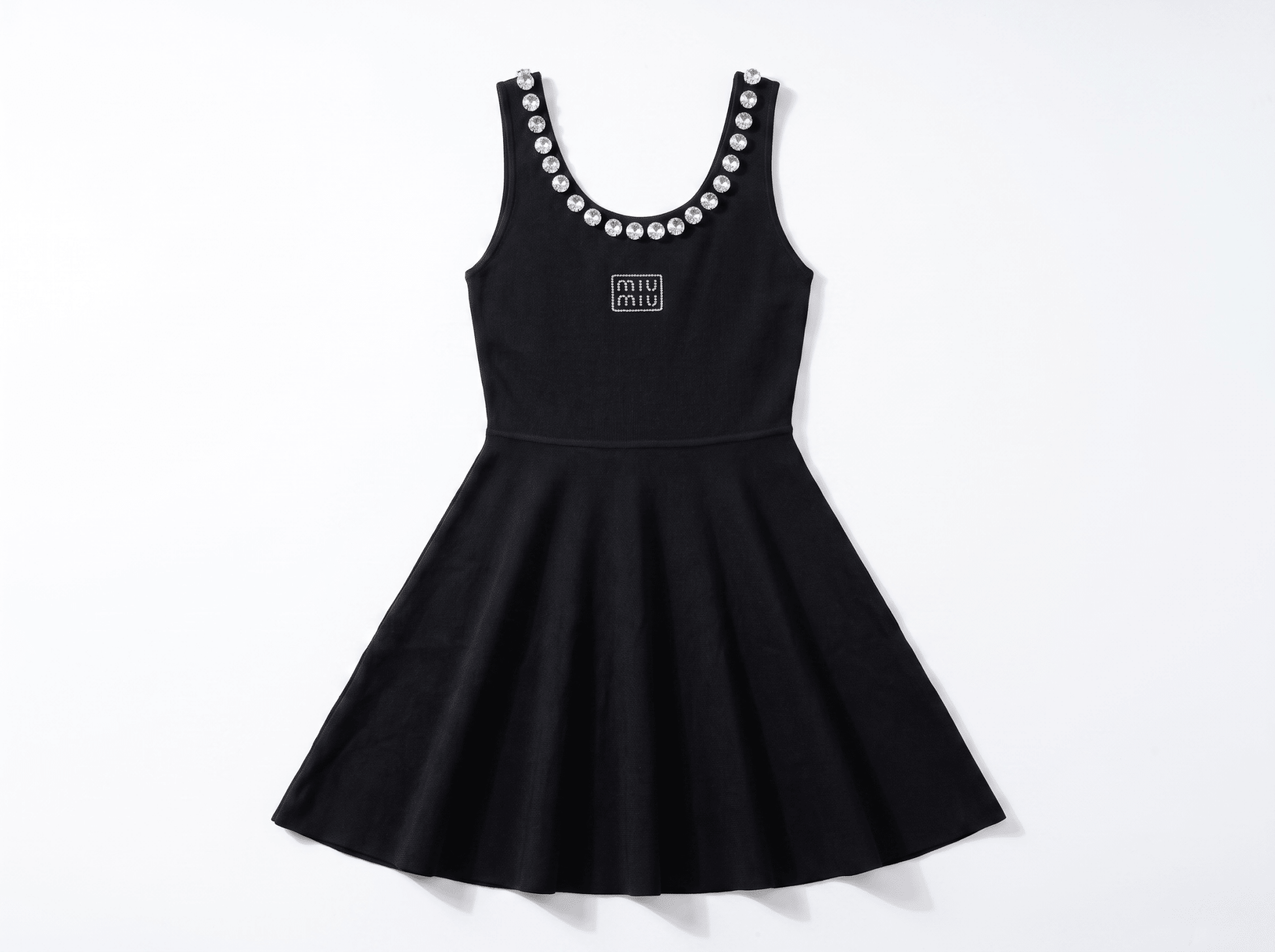 Miu Miu Crystal Embellished Black Mini Dress 💎✨ one size - MASTERPIECE