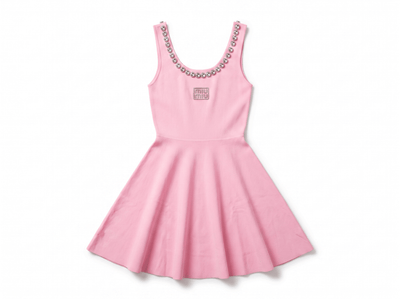 Miu Miu Crystal Embellished Pink Mini Dress 💎✨one size - MASTERPIECE