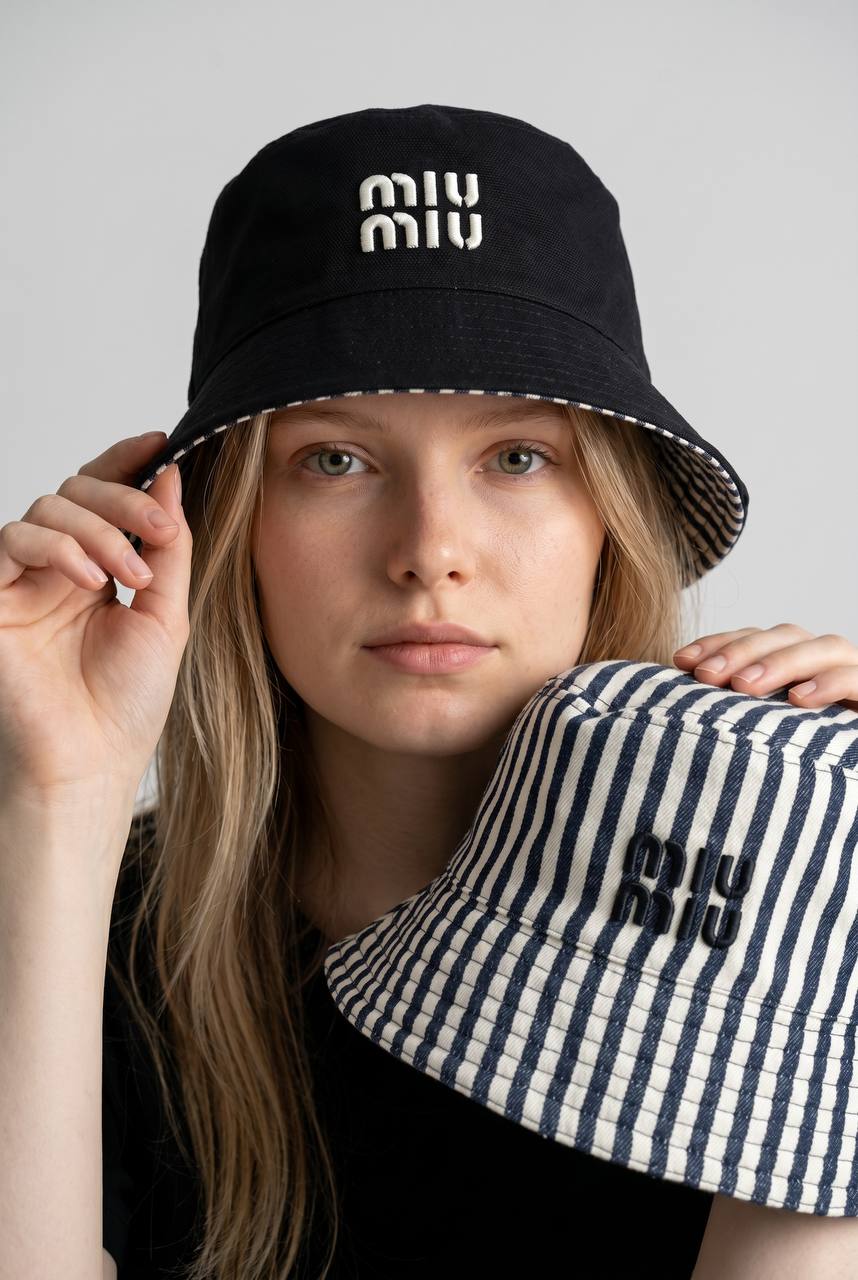 🧢 Miu Miu Double - Face Bucket Hat | Reversible Luxury Style 🤍🖤 - MASTERPIECE