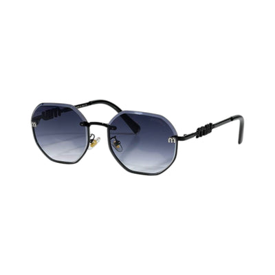 🖤 Miu Miu Geometric Sunglasses | Black Frame & Blue Gradient Lenses ✨ - MASTERPIECE
