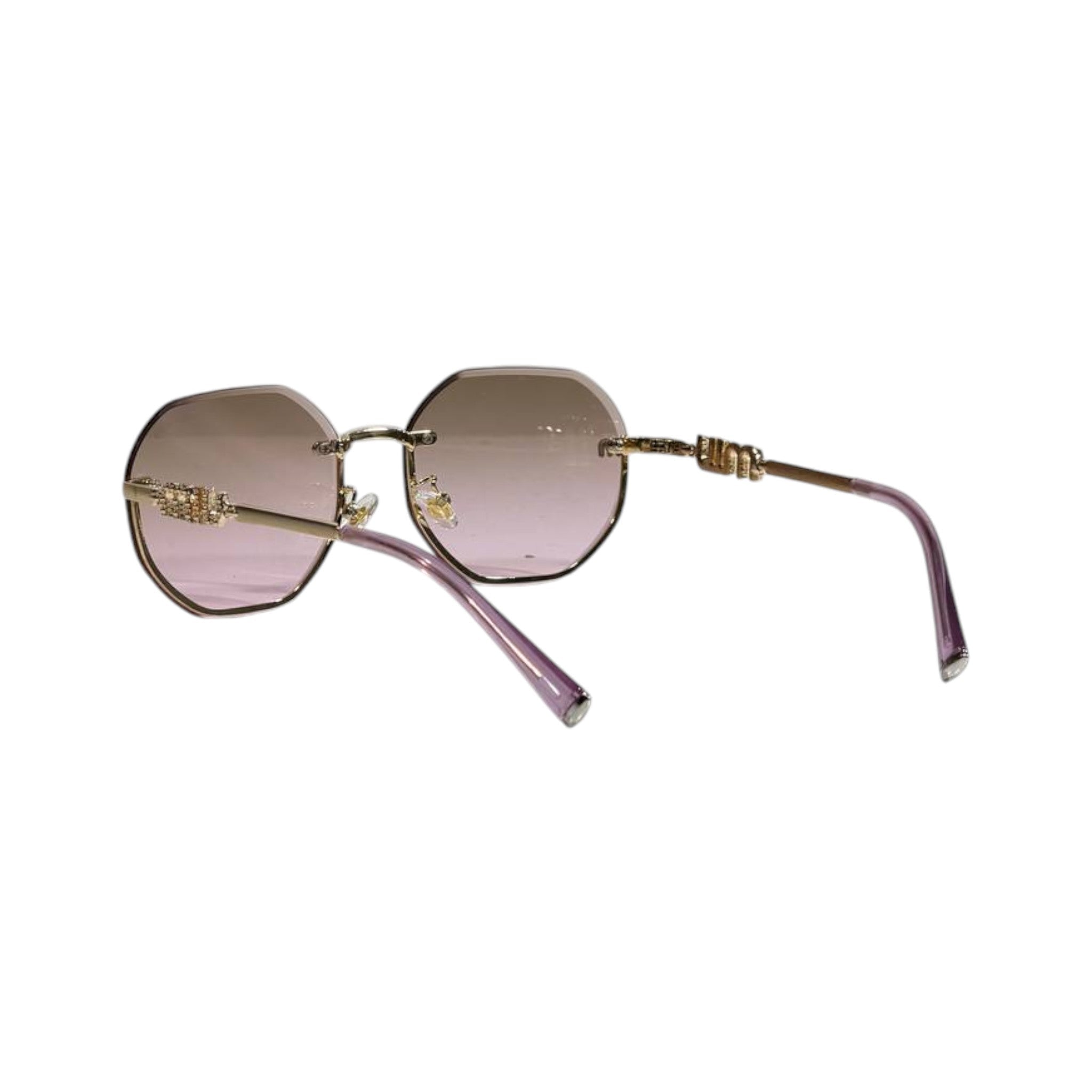 Miu Miu Gold Hexagon Sunglasses – Pink Gradient Luxe 💗✨ - MASTERPIECE