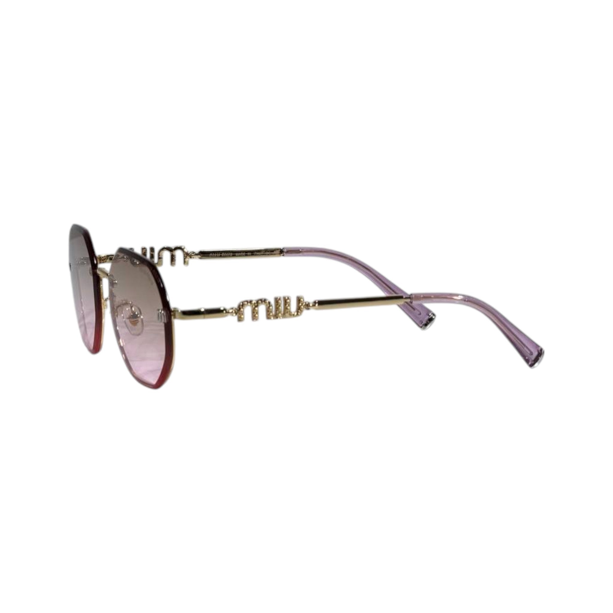 Miu Miu Gold Hexagon Sunglasses – Pink Gradient Luxe 💗✨ - MASTERPIECE