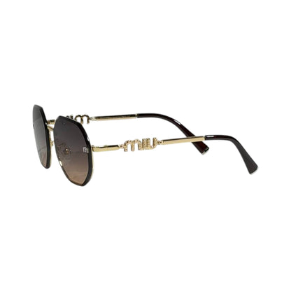 Miu Miu Luxe Gold Hexagon Sunglasses 🤎✨ Elegant Designer Statement Eyewear - MASTERPIECE